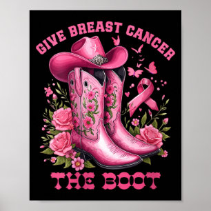Poster Les femmes donnent le cancer du sein à la cowgirl