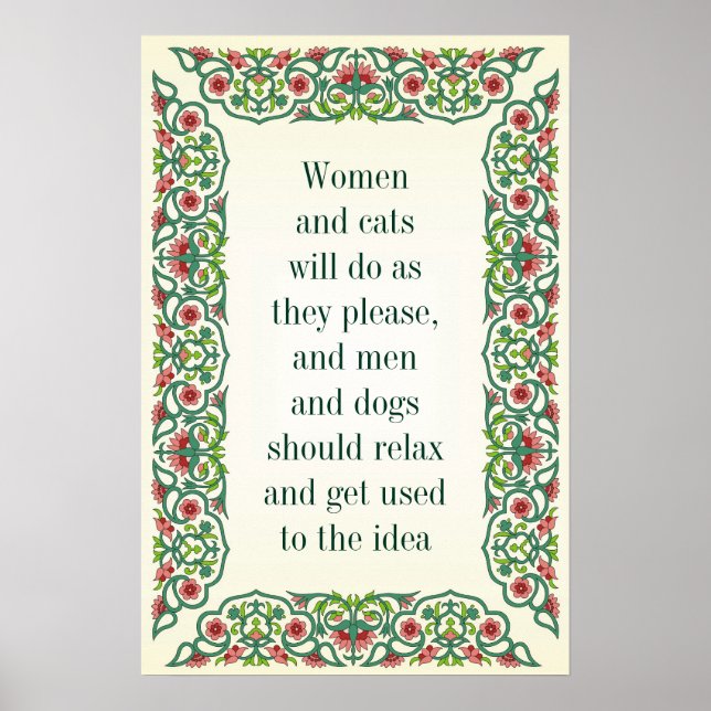 Poster Les femmes et les chats feront ce qu'ils veulent,  (Devant)