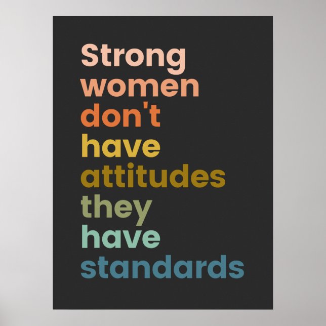 Poster Les femmes fortes n'ont pas d'attitude (Devant)