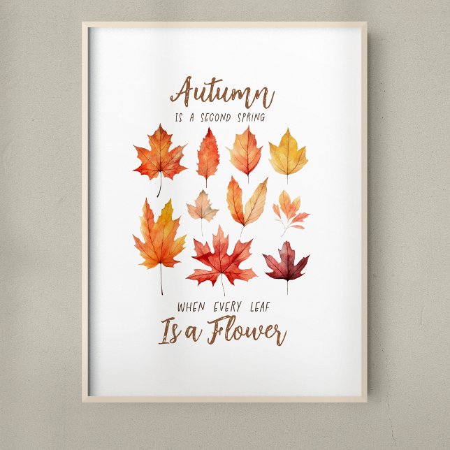 Poster Les feuilles d'automne sont des citations de fleur (Créateur téléchargé)