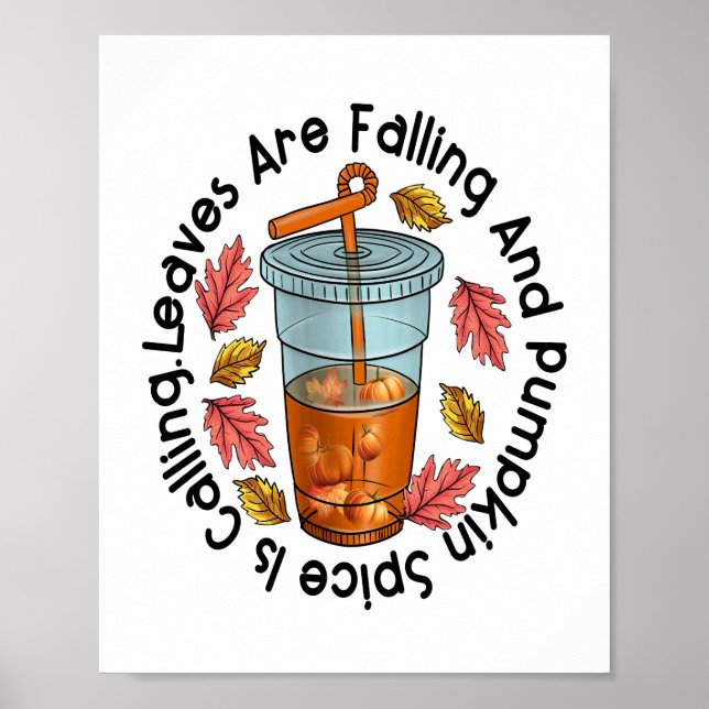 Poster Les feuilles Tournent Et Le Citrouille Spice Appel (Devant)