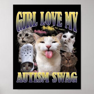 Poster Les filles aiment mon style autistique drôle de mè