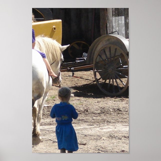 Poster Les filles Amish et leur cheval (Devant)