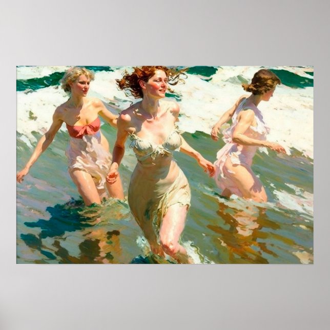 Poster Les filles au surf (Devant)