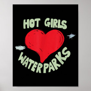Poster Les filles chaudes aiment les parcs aquatiques cœu