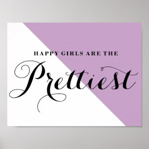 Poster Les Filles Heureuses Sont La Plus Belle Lilac Abst