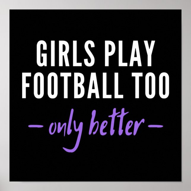 Poster Les filles jouent aussi au football. Seulement mie (Devant)