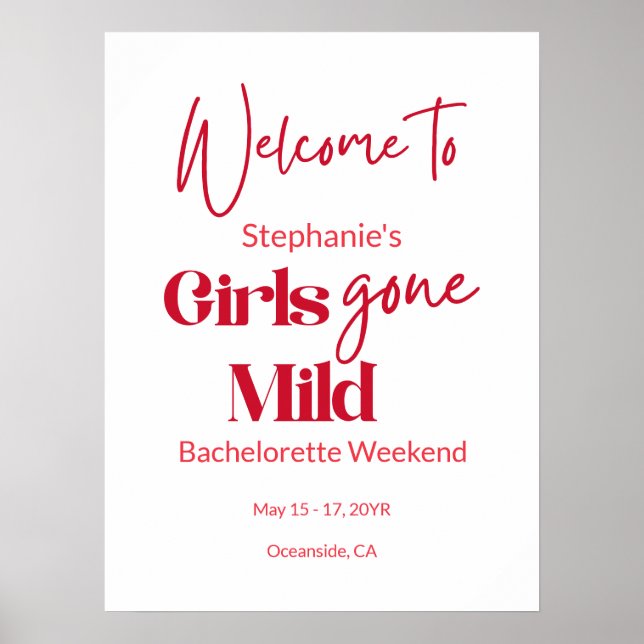 Poster Les filles se déchaînent doucement, week-end de pl (Devant)