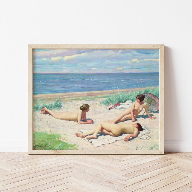 Poster Les filles sur la plage | Paul Fischer (Créateur téléchargé)