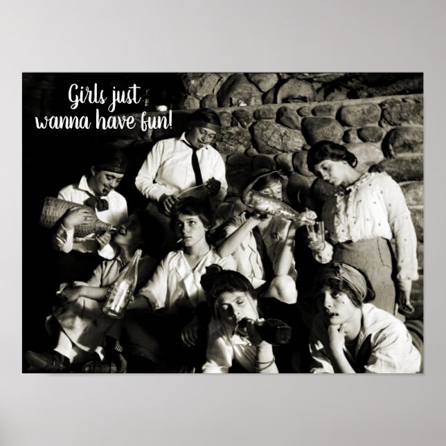 POSTER LES FILLES VEULENT JUSTE AVOIR DES BOISSONS FEMMES (Devant)