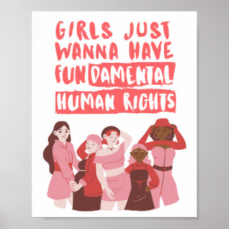 Poster Les Filles Veulent Seulement Avoir Des Droits Fond