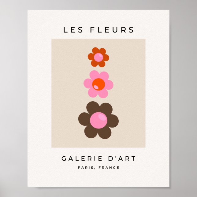 Poster Les Fleurs 03 Abstrait Fleur rose Olive Floral (Devant)