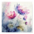 Les fleurs d'aquarelle violette et rose art