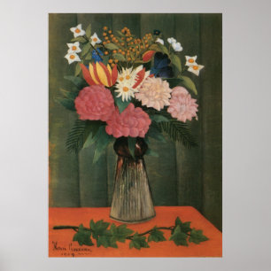 Poster Les fleurs d'Henri Rousseau dans un vase (1909)