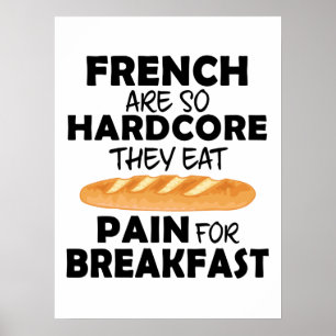 Poster Les Français Mangent Douleur Pour Le Petit Déjeune