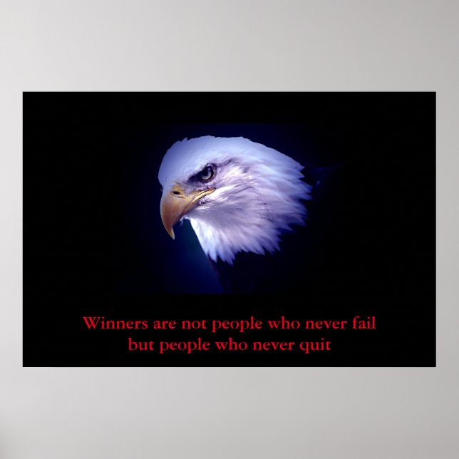 Poster Les gagnants des yeux d'aigle motivationnel ne cit (Devant)