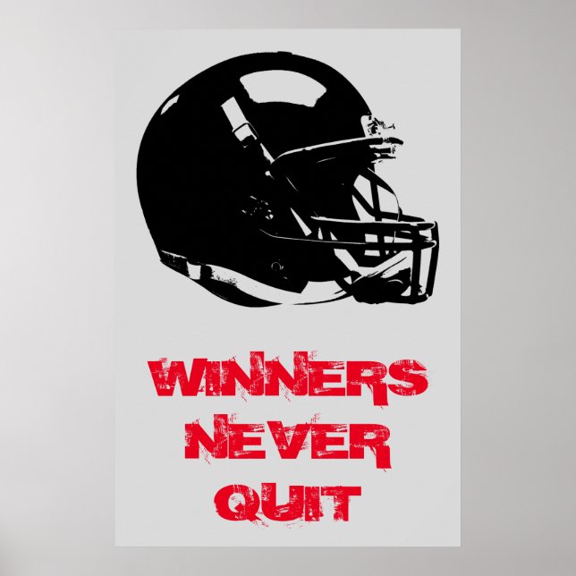 Poster Les gagnants ne cessent jamais de jouer au footbal (Devant)