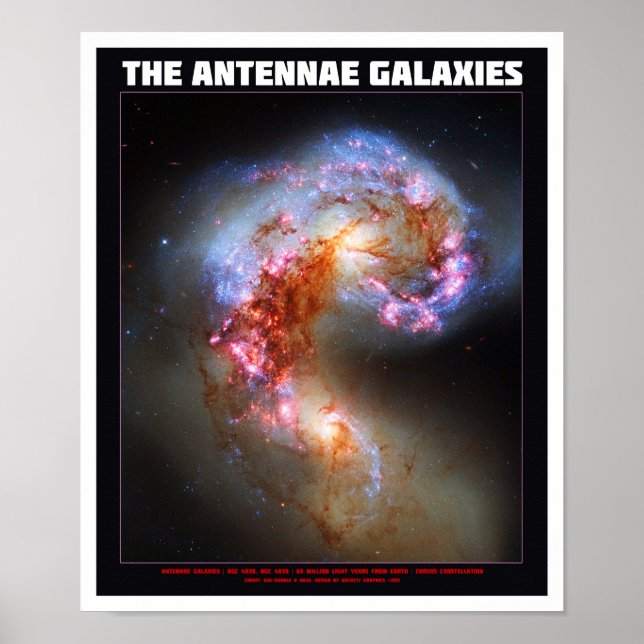 Poster Les galaxies des Antennes (Devant)