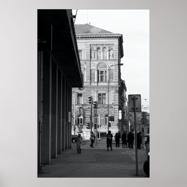 Poster Les Gens Marchent Dans La Ville (Devant)