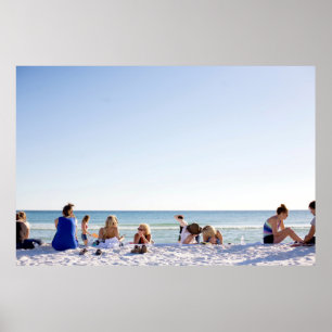 Poster Les gens sur le sable blanc au bord de la plage