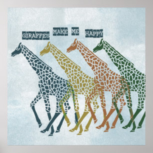 Poster Les girafes me rendent heureux