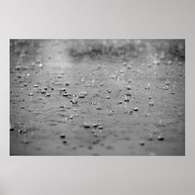 Poster Les gouttes de pluie dans une tempête (Devant)