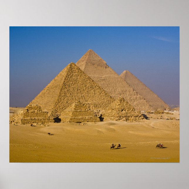 Poster Les grandes pyramides de Gizeh, Egypte (Devant)