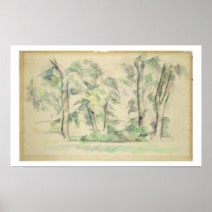 Poster Les grands arbres chez Jas de Bouffan, c.1885-87