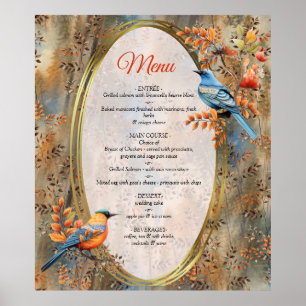 Poster Les grands arbres, les feuilles d'automne et les b