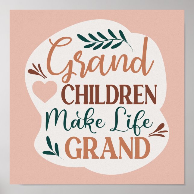 Poster Les grands enfants font la vie Grand Cute Typograp (Devant)