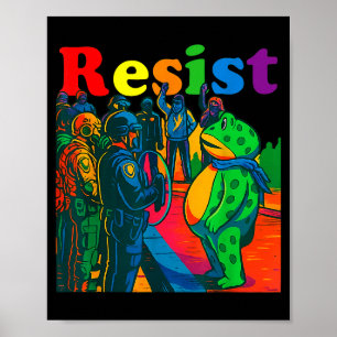Poster Les grenouilles résistent à la protestation des gr
