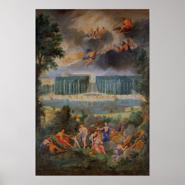 Poster Les Groves de Versailles. Vue de la piscine de Nep (Devant)