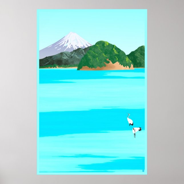 Poster Les grues et la mer (Devant)