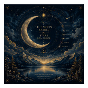Poster Les Guides de la Lune   Art céleste de la Lune et 