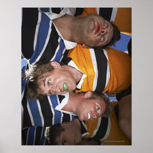 Poster Les hommes jouent au rugby (Devant)
