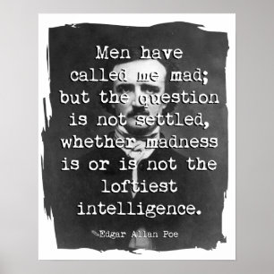 Poster Les hommes m'ont appelé citation folle de Poe