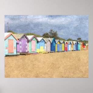 Poster Les huttes de plage de Brighton