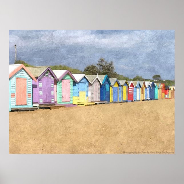 Poster Les huttes de plage de Brighton (Devant)