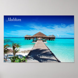 Poster Les îles Maldives vacances romantique