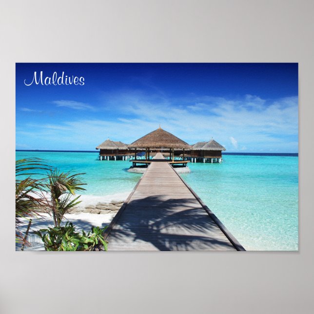 Poster Les îles Maldives vacances romantique (Devant)