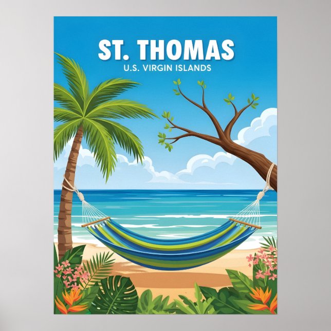 Poster Les îles vierges de St Thomas (Devant)