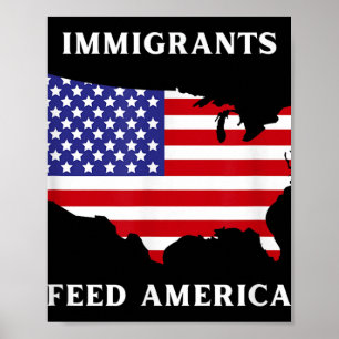 Poster Les immigrants se nourrissent des droits des réfug