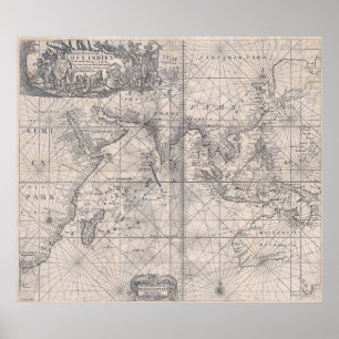 Poster Les Indes est néerlandaises 1689 - TRÈS de haute