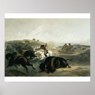 Poster Les Indiens chassant le bison, plaquent 31 du