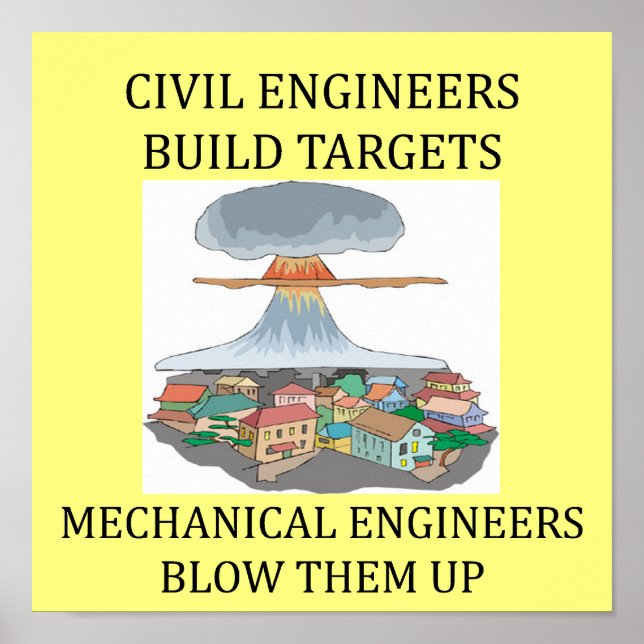 Poster Les ingénieurs CIVIL construisent des cibles (Devant)