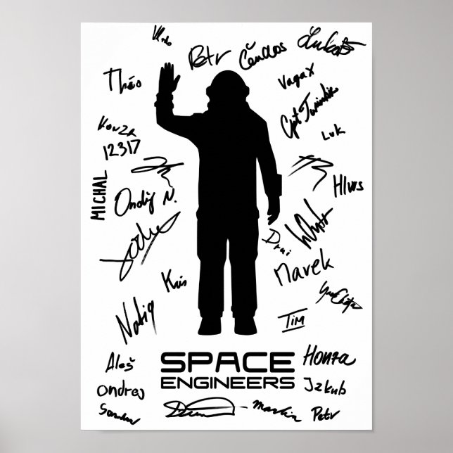 Poster Les ingénieurs spatiaux ont signé le papier d'affi (Devant)