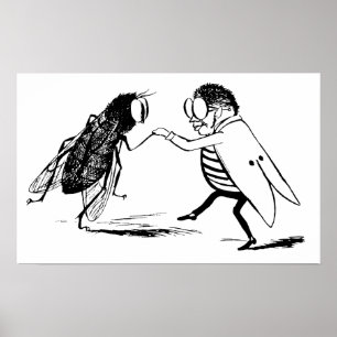 Poster Les Insectes Vintages dansent; Bluebiberon