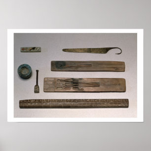 Poster Les instruments d'un scribe (bois, ivoire, bronze
