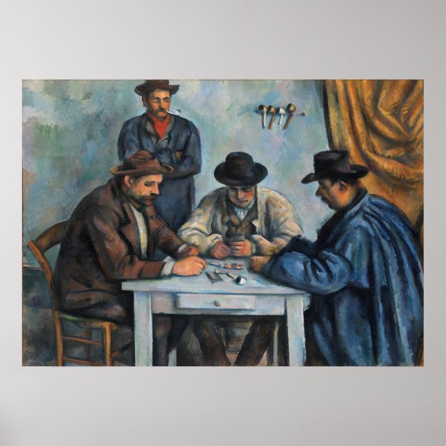 Poster Les joueurs de cartes par Paul Cezanne (Devant)