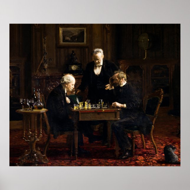 Poster Les joueurs d'échecs par Thomas Eakins (Devant)
